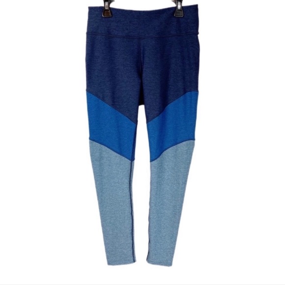 Outdoor Voices Springs Color Block Leggings M Blue Workout Run - Picture 2 of 8